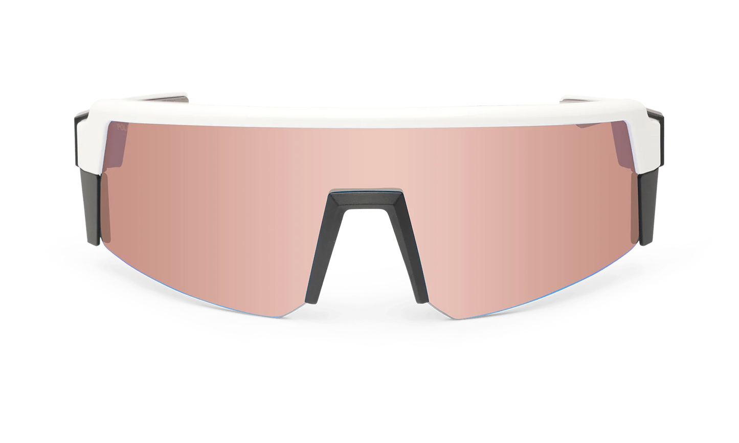 SMOKE Bomb Safety - Polarized Rose Gold Pink Mirror White