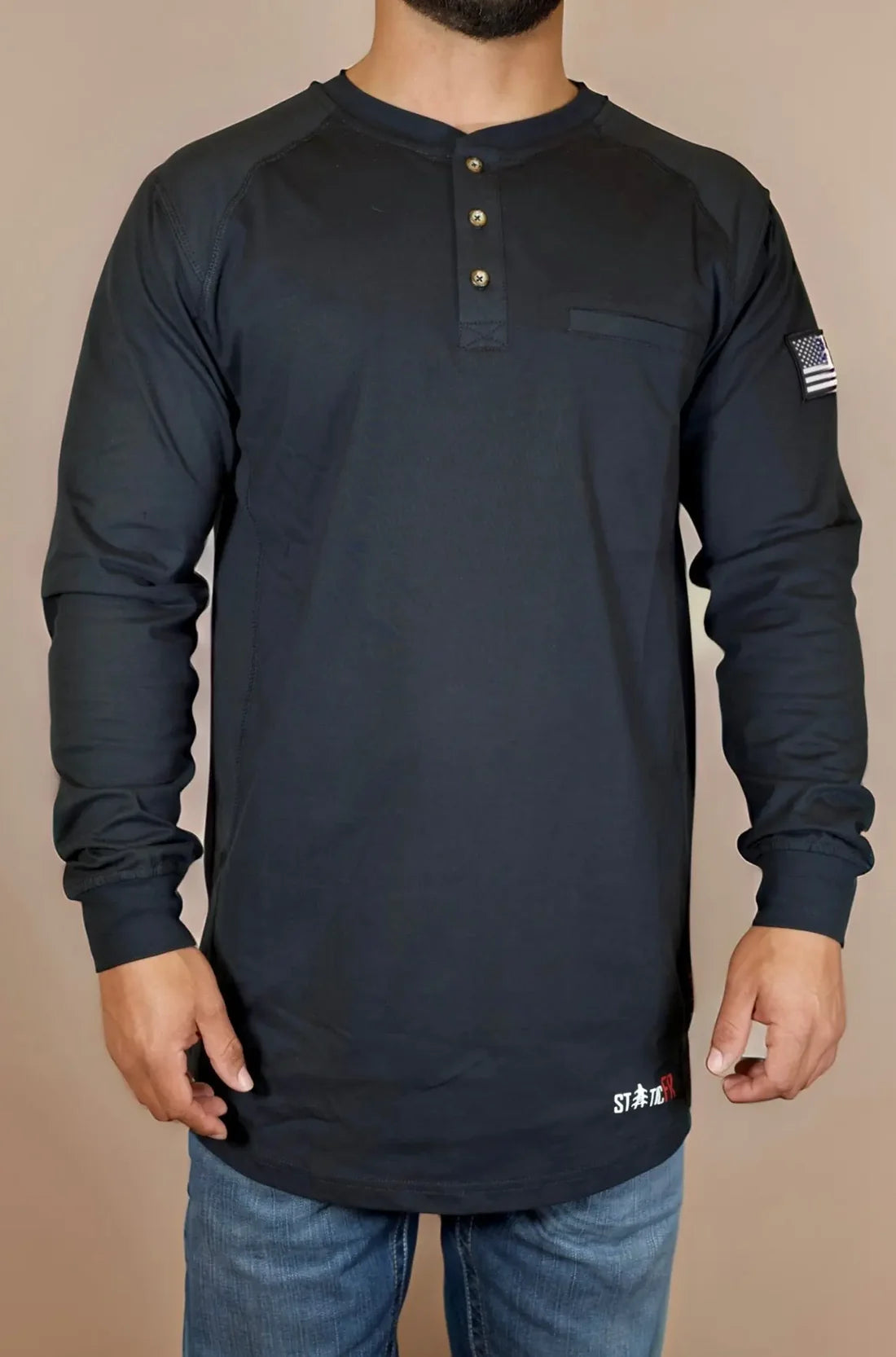 Static FR 3 Button Henley