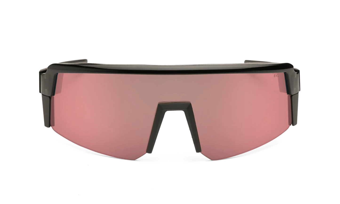 SMOKE Bomb Safety - Polarized Rose Gold Pink Mirror Black