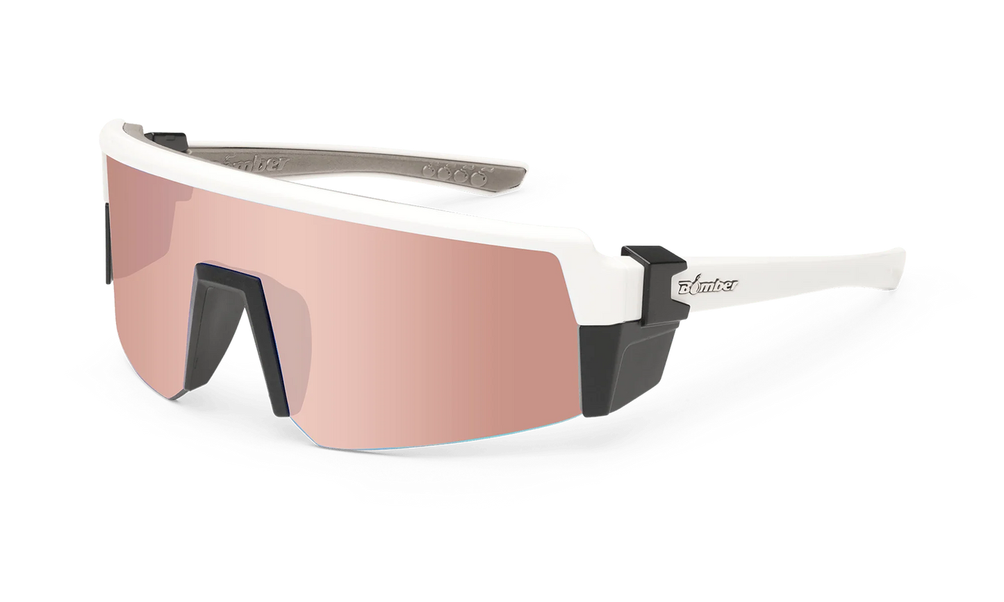 SMOKE Bomb Safety - Polarized Rose Gold Pink Mirror White