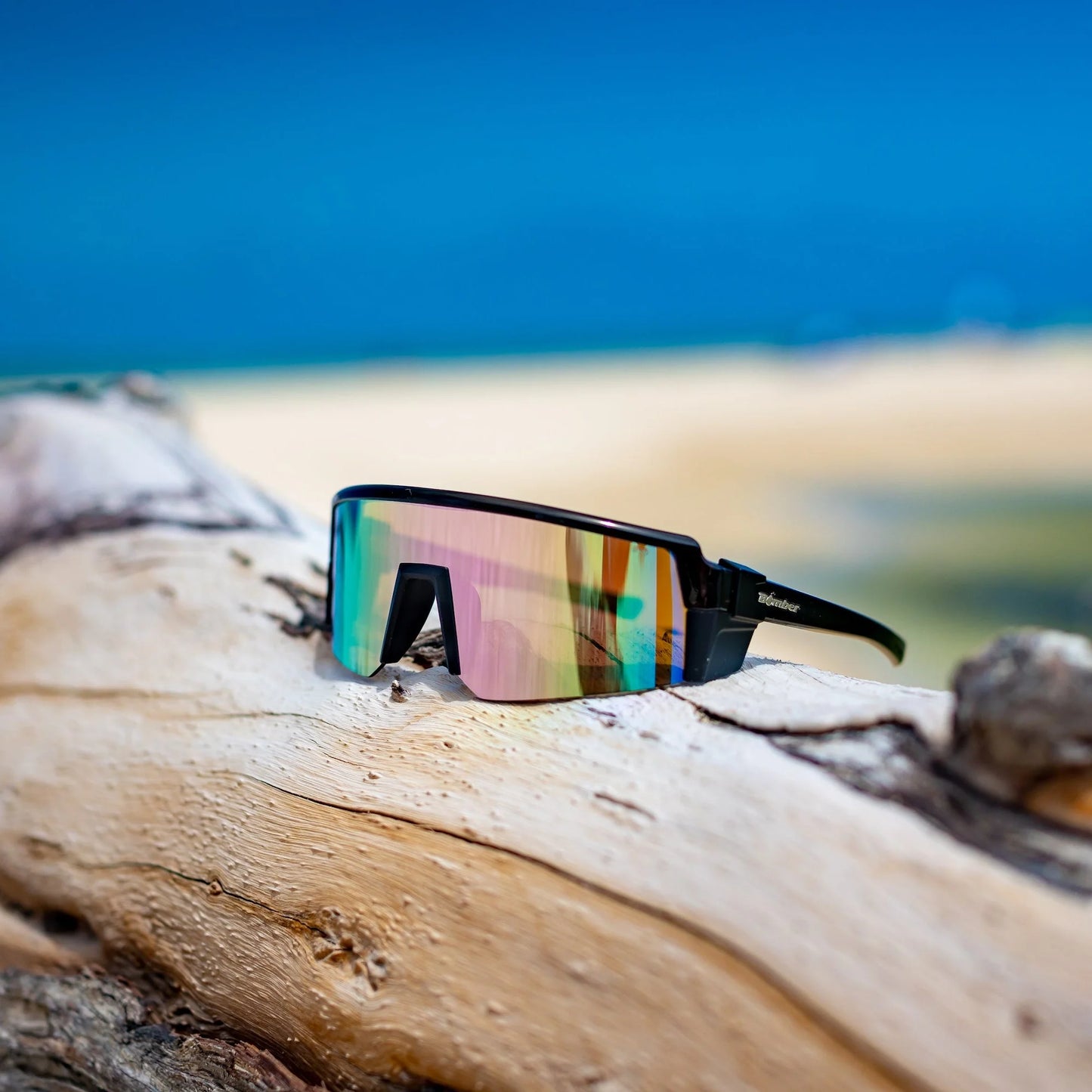 SMOKE Bomb Safety - Polarized Rose Gold Pink Mirror Black