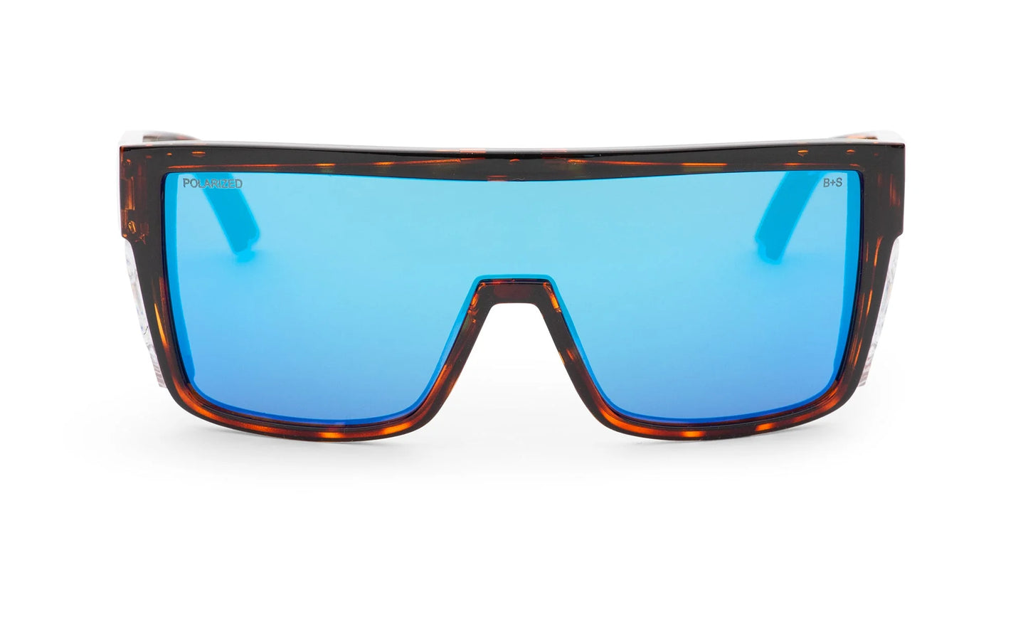 BUZZ Bomb Safety - Polarized Ice Blue Mirror Tortoise