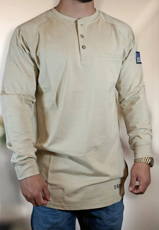 Static FR 3 Button Henley
